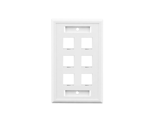 American-Style Six-Port Raised Frame Network Faceplate