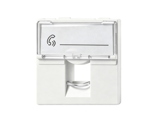 45×45mm Single-Port Shuttered Data Insert with Label Cover