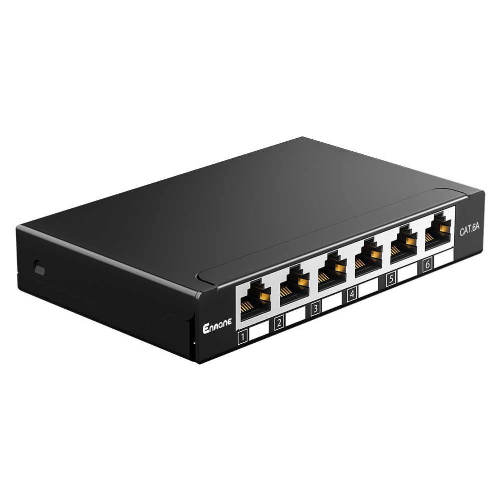 0.5U 6 Port-CAT.6A Shielded Patch Panel