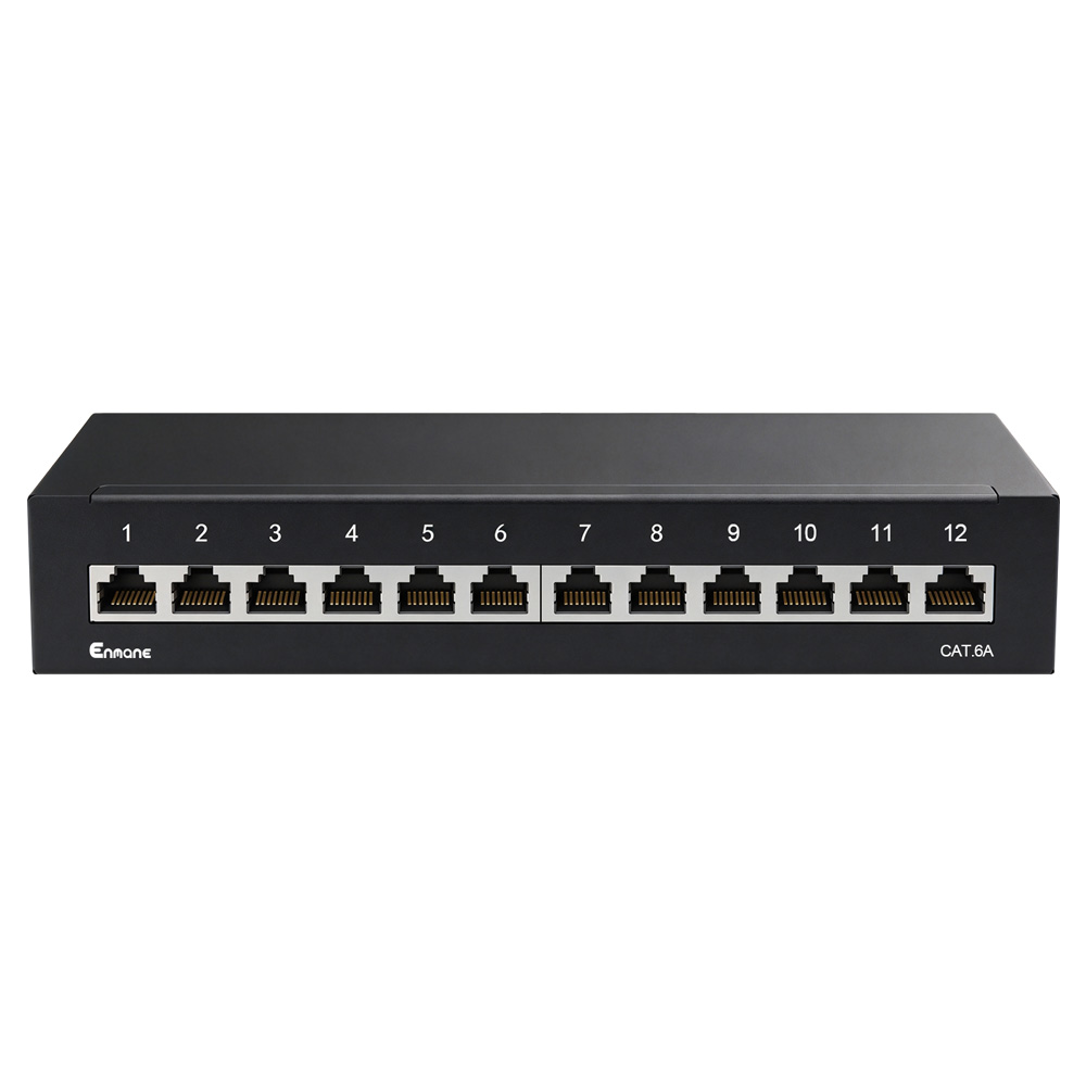 1U 12 Port Cat.6A Shielded Patch Panel