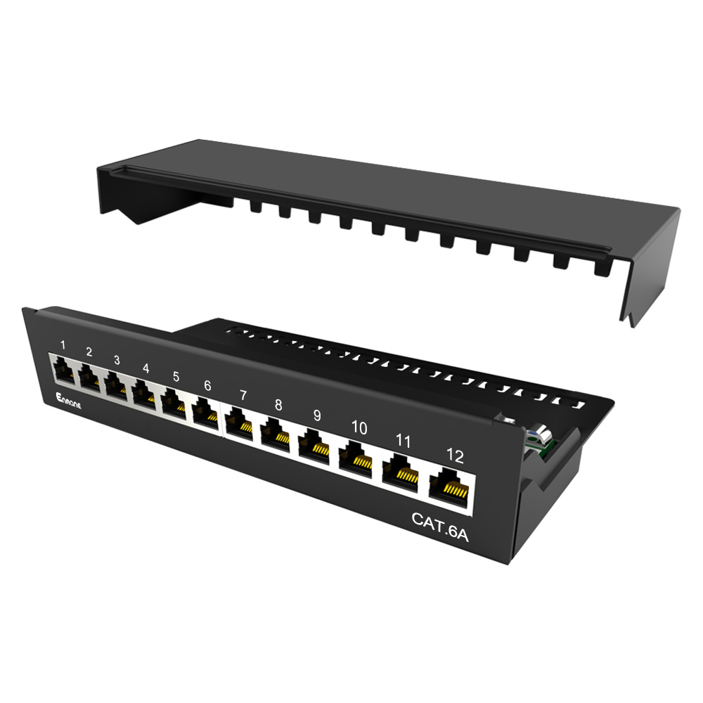 1U 12 Port-CAT.6A Shielded Patch Panel