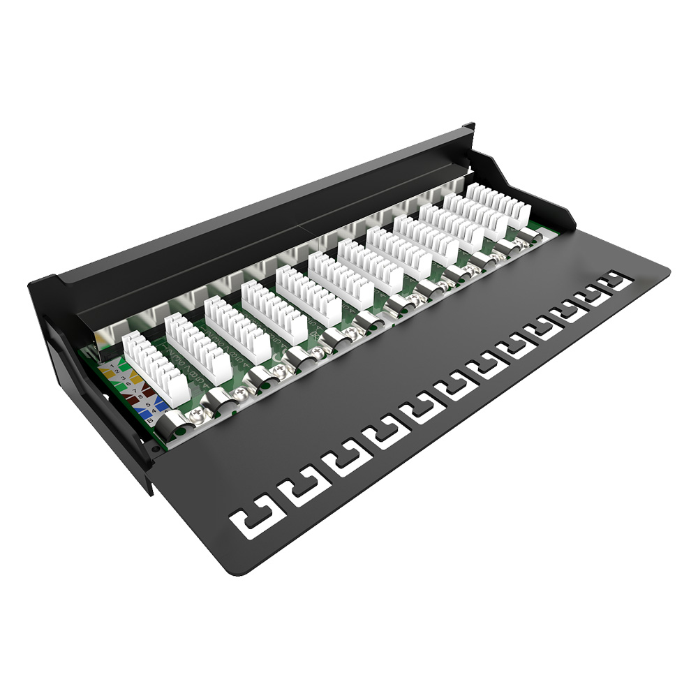 1U 12 Port-CAT.6A Shielded Patch Panel