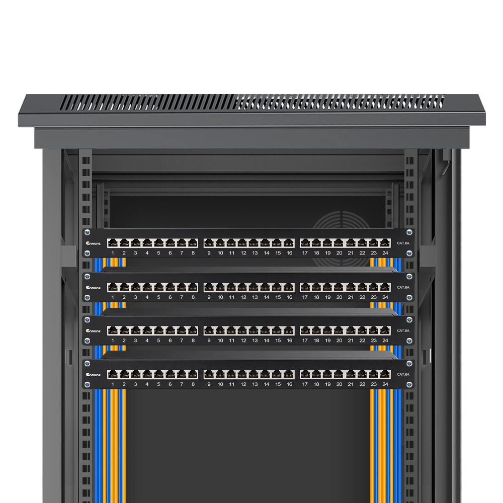 1U 24 Port Cat.6A Shielded Patch Panel