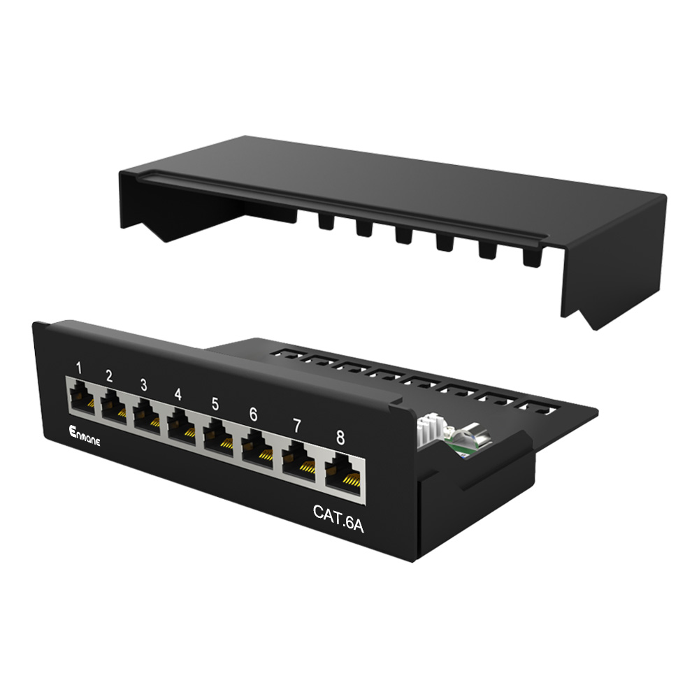 1U 8 Port-CAT.6A Shielded Patch Panel