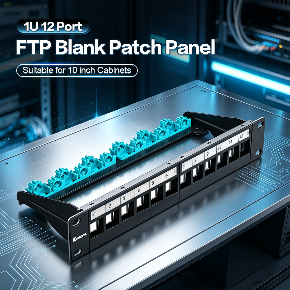 0.5U 4 Port-CAT.6A Shielded Patch Panel