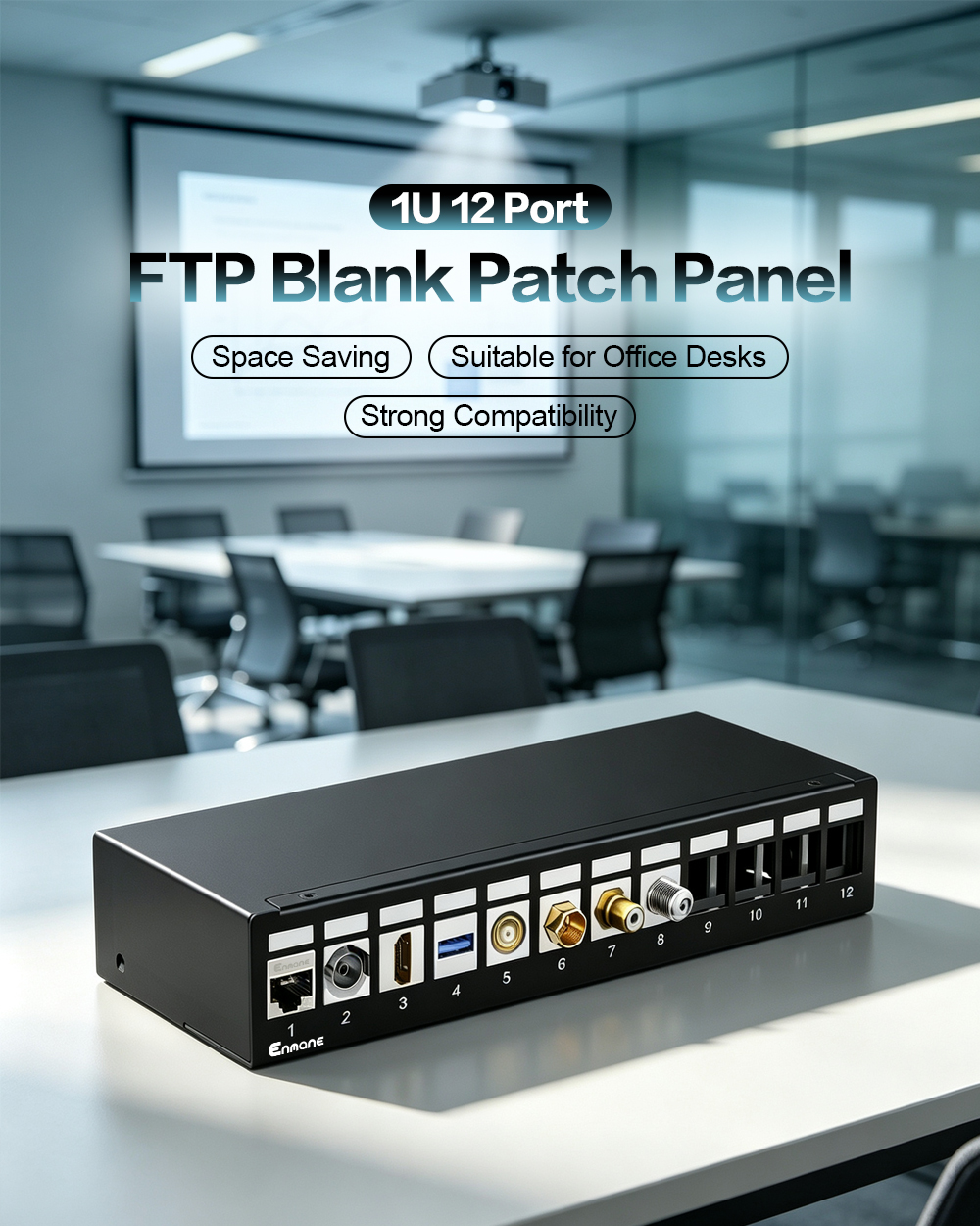 1U 12 Port-FTP Blank Patch Panel