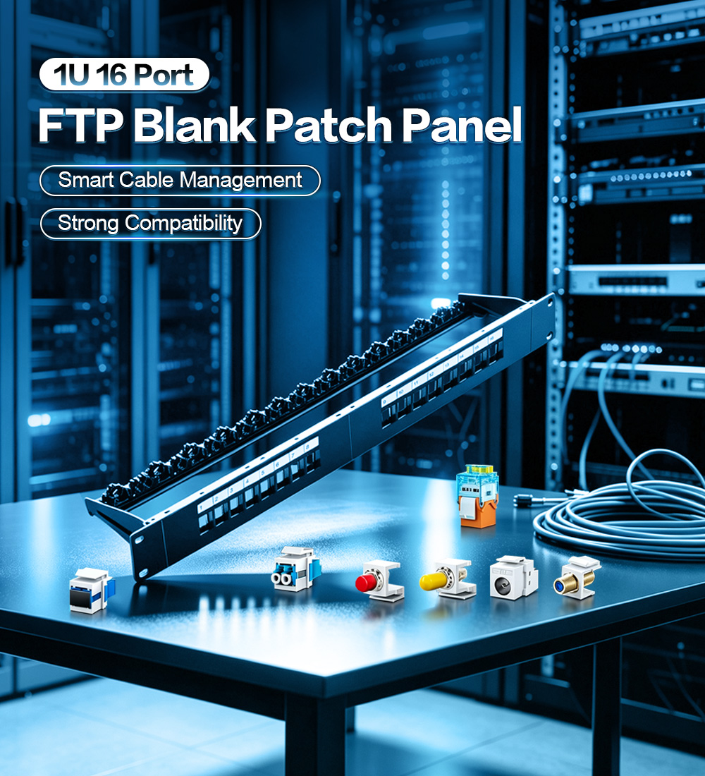 1U 16 Port-FTP Blank Patch Panel