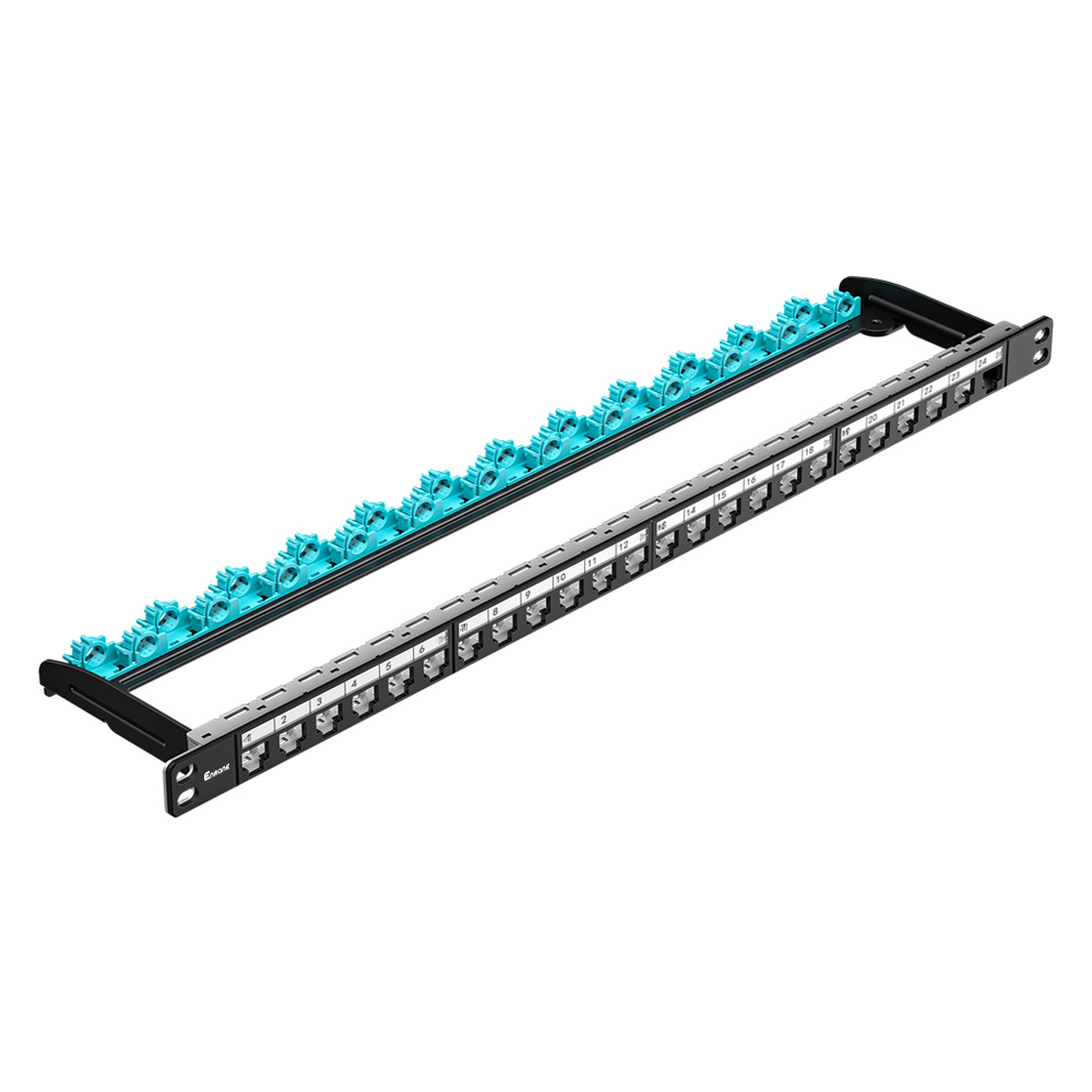 0.5U 24 Port Blank Patch Panel with Removable Rear Bracket