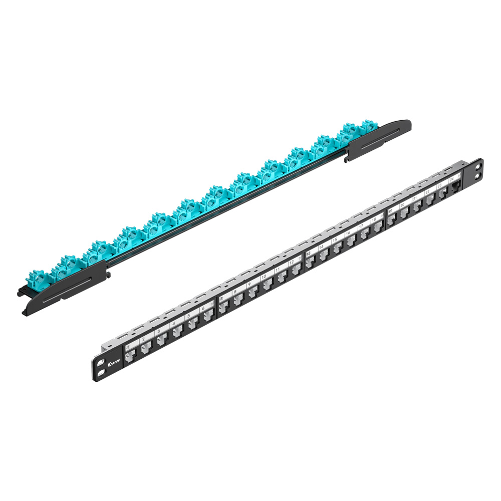 0.5U 24 Port Blank Patch Panel with Removable Rear Bracket
