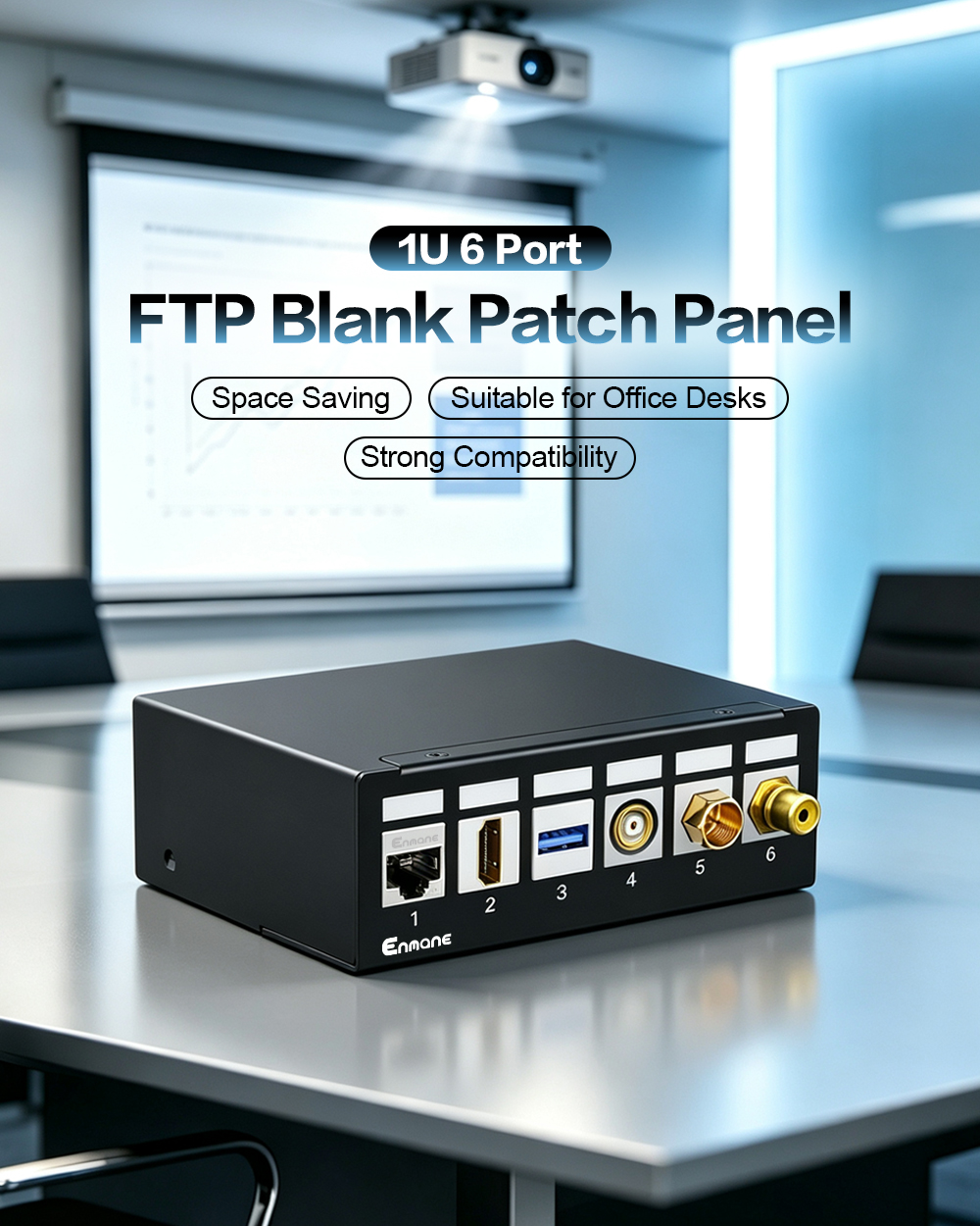1U 6 Port-FTP Blank Patch Panel