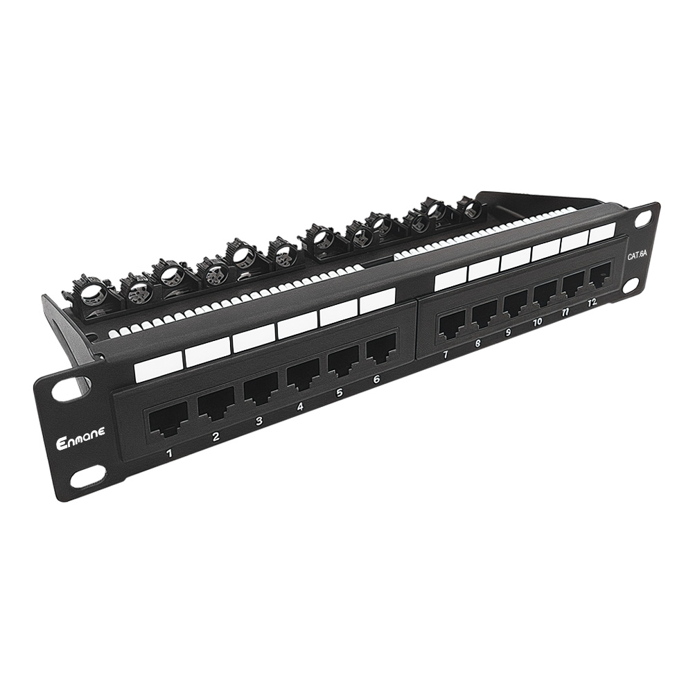 1U 12 Port-CAT.6A UTP Patch Panel