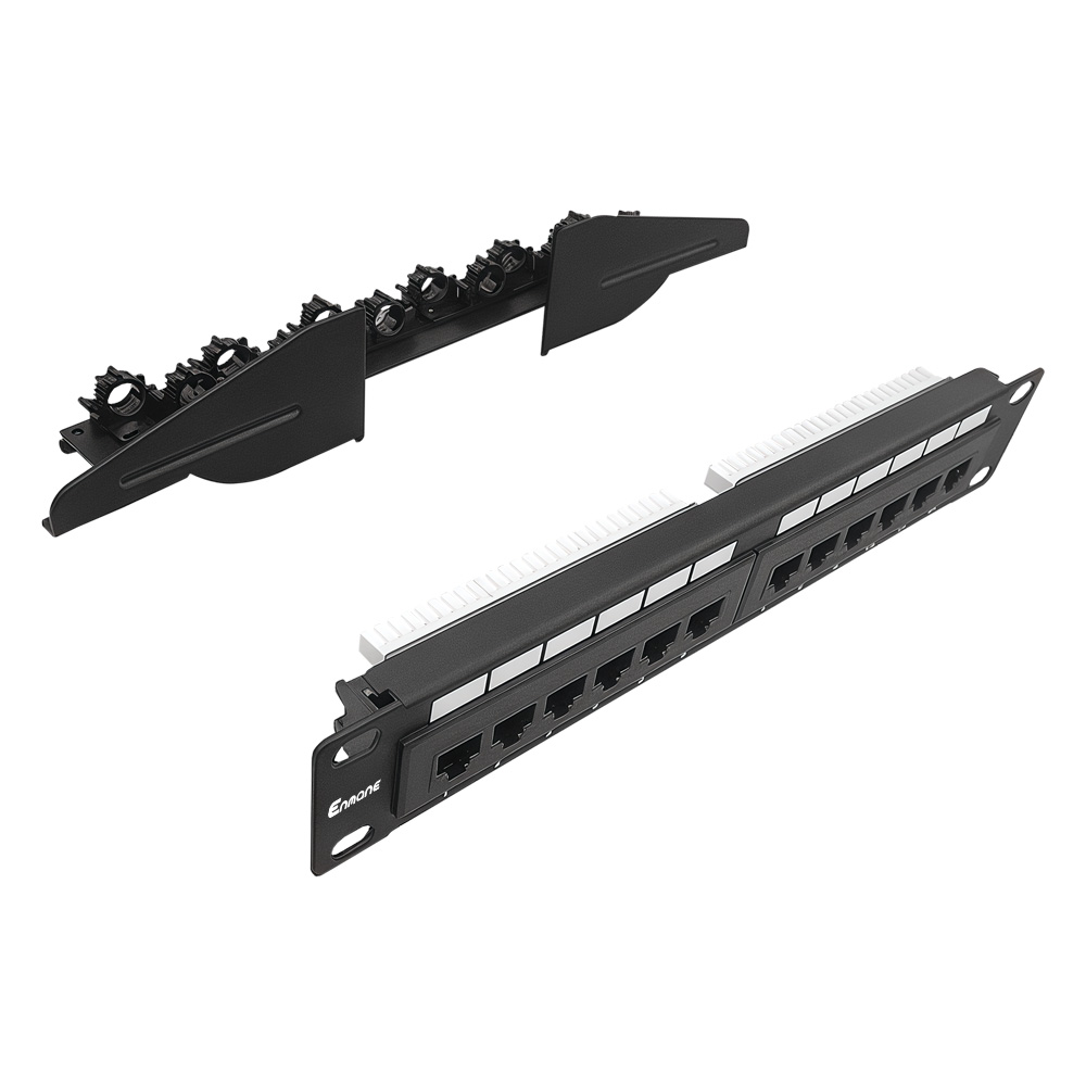 1U 12 Port-CAT.6A UTP Patch Panel