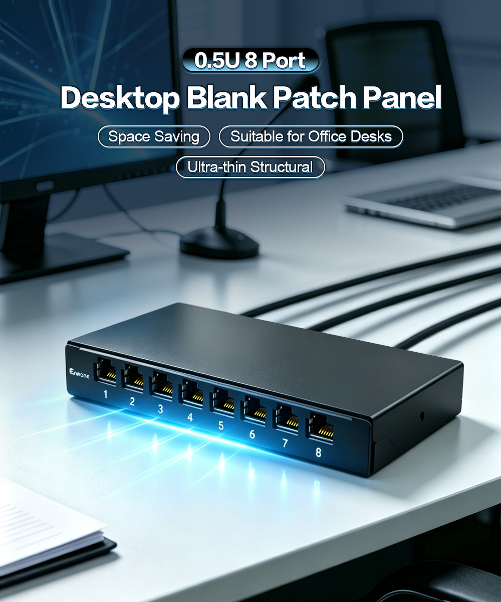 0.5U 8 Port-Blank Patch Panel