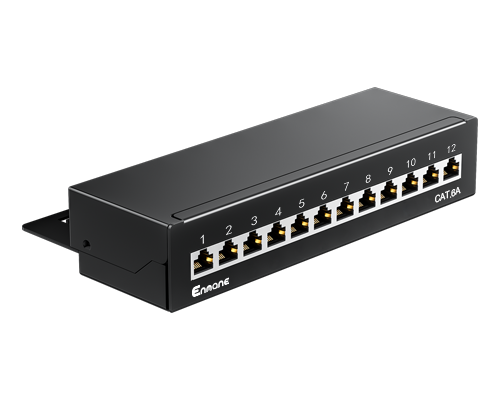 1U 12 Port-CAT.6A Shielded Patch Panel