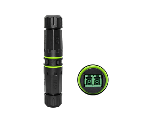 M20 IP68 LC Duplex Optical Fiber In-Line Connector